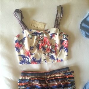 Cute floral beach crop top BNWT